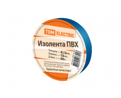 Изолента ПВХ 0,13*15мм Синяя 20м TDM