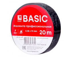 Изолента ПВХ 0,18х19мм черная 20 метров EKF PROxim