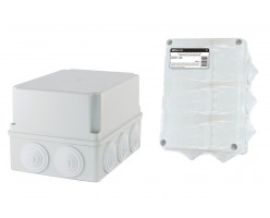Коробка ОП 190х140х120мм, крышка, IP55, 10 гермовводов, инд. штрихкод, TDM