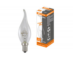 Лампа накаливания "Свеча на ветру" 40 Вт-230 В-Е14 TDM