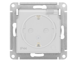 Розетка Aqua 1-я белая с/з с/ш 16А IP44 механизм