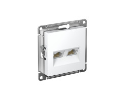 Розетка RJ-45+RJ-45 белая 5E механизм Atlas
