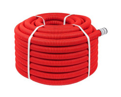Труба гофр. 2x стен. ПНД  d40 с зондом (50м) красная EKF PROxima