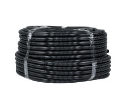 Труба гофр. ПНД Plast d25 с зондом (25м) черн EKF