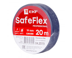 Изолента ПВХ 19мм синяя 20м  SafeFlex EKF