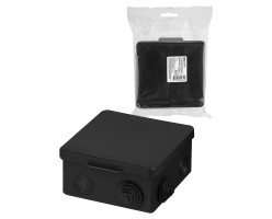 Коробка ОП 100х100х55мм, крышка, IP54, 8 вх., черная, инд. штрихкод TDM