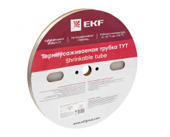 Термоусаживаемая трубка ТУТ 6/3 прозрачная рулон EKF PROxima