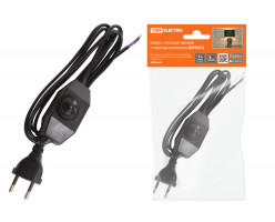 Шнур ШУ05С2 (200Вт, RL) ШВВП 2*0,75 2м, черный TDM