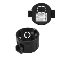 Коробка СП D68х42мм, саморезы, стыковочные узлы, черная, IP20, инд. штрихкод TDM