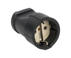 Гнездо штепсельное с/з черное 16А 250В-EKF PROxima