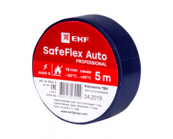 Изолента ПВХ 15мм 5м синий серии SafeFlex Auto