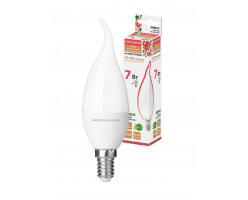 Лампа НЛ-LED-WFC37-7Вт-230В-3000К-Е14 (свеча на ветру) Народная TDM