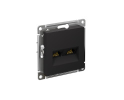 Розетка RJ-45+RJ-45 Карбон 5E механизм Atlas