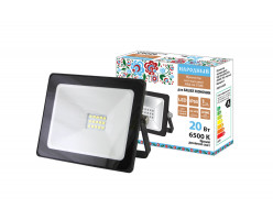 Прожектор светодиодный СДО-04-020Н 20 Вт, 6500 К, IP65, черный, Народный (выведено)