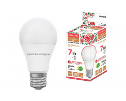 Лампа НЛ-LED-А55-7Вт-230В-3000К-Е27 Народная TDM