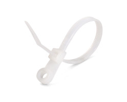Хомут КСО 5х300 (бел) (100шт) с отверстием под винт (Fortisflex)