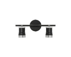 Спот СНС 2*50Вт, GU10, 230 В, 50 Гц, IP44, Юкка, черный/хром TDM