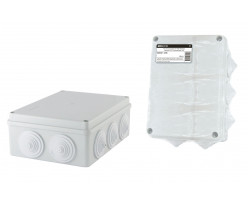 Коробка ОП 190х140х70мм, крышка, IP55, 10 гермовводов, инд. штрихкод, TDM