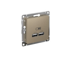 Розетка USB шампань  5В, 1*2,1А, 2*1,05А механизм