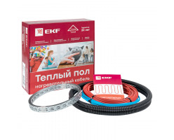 Теплый пол (нагревательный кабель) 600Вт 43 м 4,0 м2 EKF