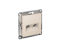 Розетка RJ-45+RJ-45 бежевый 5E механизм Atlas