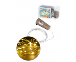 Гирлянда-пробка для бутылки "Роса20" 20LED, 2м, 3000К, 3*AG13/LR44 TDM
