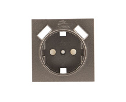 Панель розетки 1-м с/з з/ш 16А графит, 2USB EKF