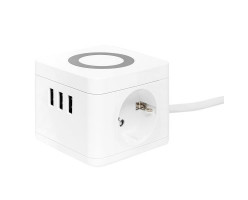 Удлинитель "Куб" 2 гнезда 3USB 2,4А+зарядное устройство 1,3 метра 1мм2