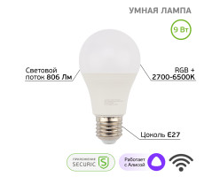 Умная светодиодная Wi-Fi лампа SECURIC