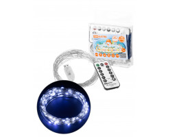 Гирлянда светодиодная "Роса100-Д" 100LED, 10м, белый, ПДУ, USB, IP20 TDM