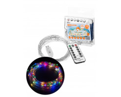 Гирлянда светодиодная "Роса100-Д" 100LED, 10м, многоцв, ПДУ, USB, IP20 TDM